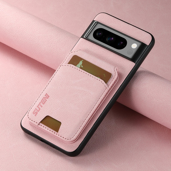 SUTENI Luxury Faux Leather Stand Card Holder Phone Case Frosted Feel For Google Pixel 9XL 8Pro 7A 6