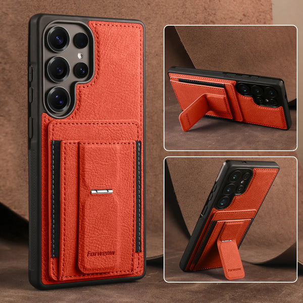Card Slots Phone Case for Samsung Galaxy S26 Ultra S25 Plus S24 S23 S22 Fe S26U S25U Kickstand Card Holder Phone Back Cover