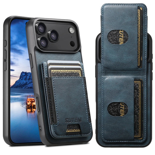 SUTENI Leather Luxury Wallet Kickstand Card Holder Protective Cover For iPhone 17 16 15 14 13 12 11 Pro Plus X Xs XR Max Case