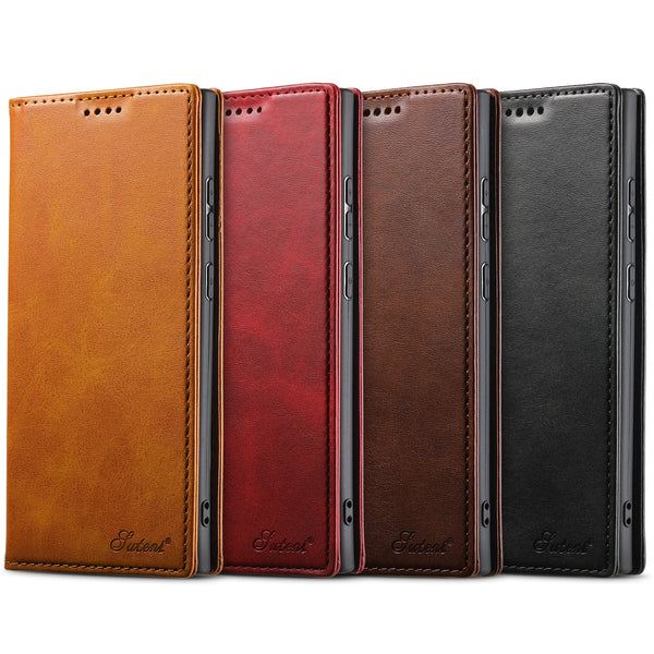 SUTENI Faux Leather Card Holder Stand Wallet Magnet Flip Cover Phone Case For Samsung Galaxy S26 Ultra S25 Plus S24 S23 S22 Note