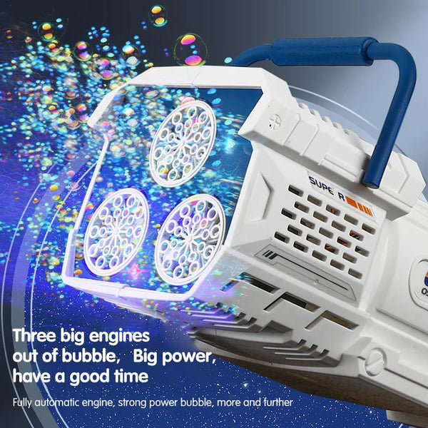 60 Holes Bubble Gun Automatic Electric Soap Bubbles Blower Magic Machine Outdoor Bath Party Toy LED Light Children's Day Gifts