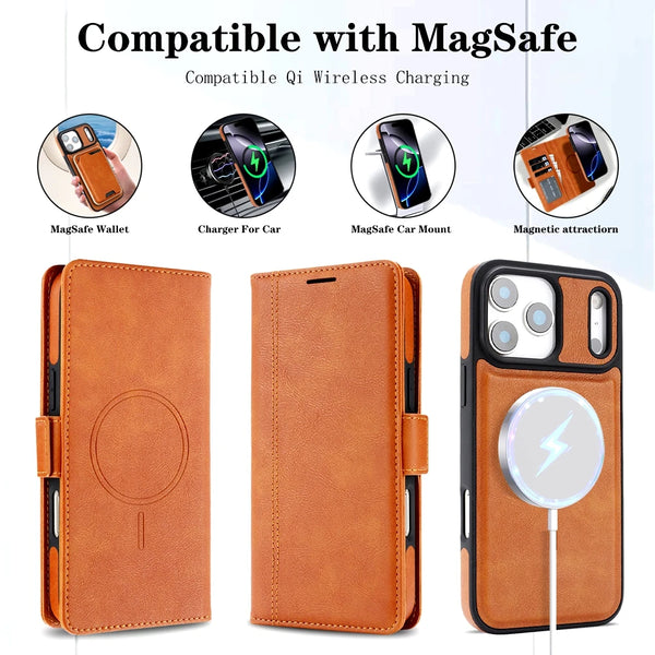 2in1 50% off luxury Leather Wallet magnetic Flip back Case For iPhone 17 Promax Air 16 Pro Max 15 Plus 14 13 12  For Samsung Galaxy S25 S26 Ultra S24 Plus S23  S24   for Google Pixel 9 10 Pro XL 9A10A 9Pro 10Pro XL