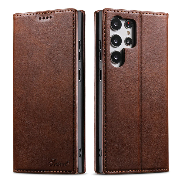SUTENI Faux Leather Card Holder Stand Wallet Magnet Flip Cover Phone Case For Samsung Galaxy S26 Ultra S25 Plus S24 S23 S22 Note