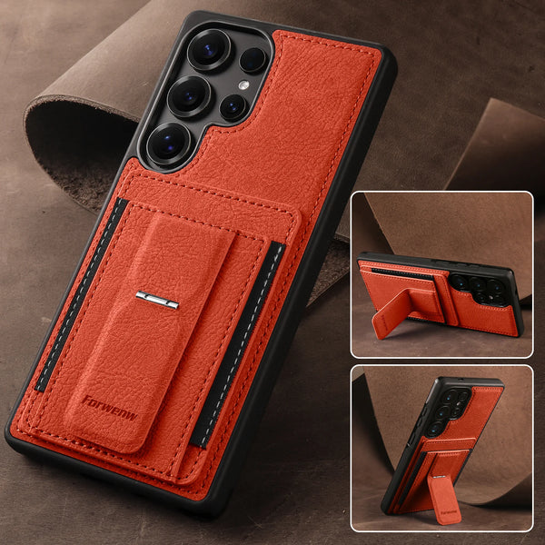 Card Slots Phone Case for Samsung Galaxy S26 Ultra S25 Plus S24 S23 S22 Fe S26U S25U Kickstand Card Holder Phone Back Cover
