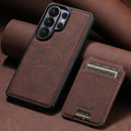 SUTENI Wireless Charging Phone Case Magnet Card Holder Stand Faux Leather For Samsung Galaxy S26 Ultra S25 Plus S24 S23+