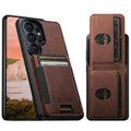 SUTENI Luxury Faux Leather Card Holder Stand Phone Case Frosted Feel For Samsung Galaxy S26 Ultra S25 Plus S24 S23