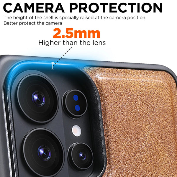 SUTENI Luxury Faux Leather Oil Wax Phone Case Magnet Wireless Charging For Samsung Galaxy S26 Ultra S25 Plus S24 S23+