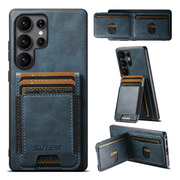 SUTENI Card Holder Phone Case Luxury Faux Leather Stand For Samsung S26 Ultra S25 Plus S24 S23 S22 Note20