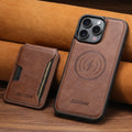 SUTENI Magnet Wireless Charging Luxury Faux Leather Phone Case Card Holder Stand For iPhone 17 Pro Max 16 Plus 15 14 13 12