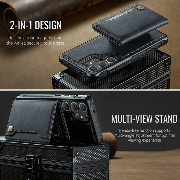Magnetic Magsafe Flip Leather Case for Samsung Galaxy S26 Ultra S25 Edge S24 Plus A16 A26 A36 A56 2 in 1 Wallet Card Cover Coque