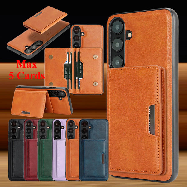 2 in 1 Leather Case For Samsung Galaxy A37 A57 A17 A14 A15 A34 A36 A53 A55 A16 A26 A35 A52 A54 A56 4G 5G Card Slot Phone Cover