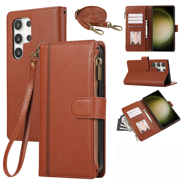 Crossbody Leather Case for Samsung Galaxy A05 A06 A07 A15 A16 A17 A25 A35 A36 A53 A54 A55 A56 A72 A73 4G 5G Wallet Phone Cover