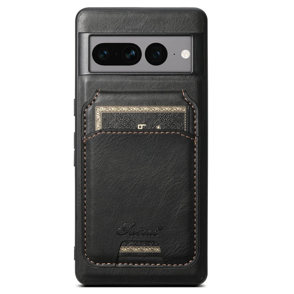 SUTENI Wireless Charging Faux Leather Magnet Card Holder Stand Picture frame Phone Case For Google Pixel 9 XL 8 Pro 7A 6
