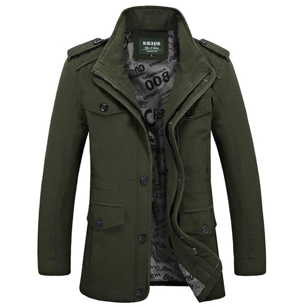 High Quality Men's Casual Jacket 6XL Male Windbreaker Oversized Cotton Classic Jackets Men Clothing Trench Coat A4F5806