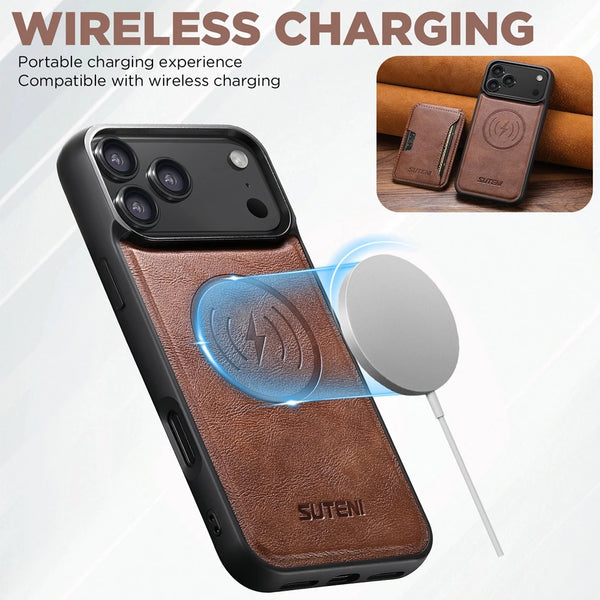 2 in 1 Leather Case For iPhone 17 Promax Air 16 Pro max 15 Plus 14 Pro 13 Pm 12 Cards Slots Holder Kickstand Phone Cover