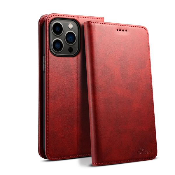 SUTENI Leather Wallet Phone Case Flip Cover Card Holder Bracket For iPhone 16 15 14 13 12 11 XR XS Pro Max Plus 7 8