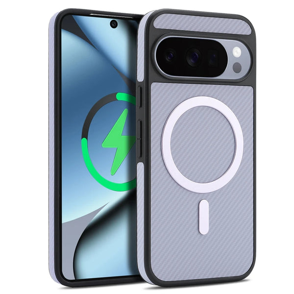 Carbon Fiber Pattern Case For Google Pixel 9 9pro 9A 10 10pro Pro XL ProXL Wrieless Charging Phone Back Cover
