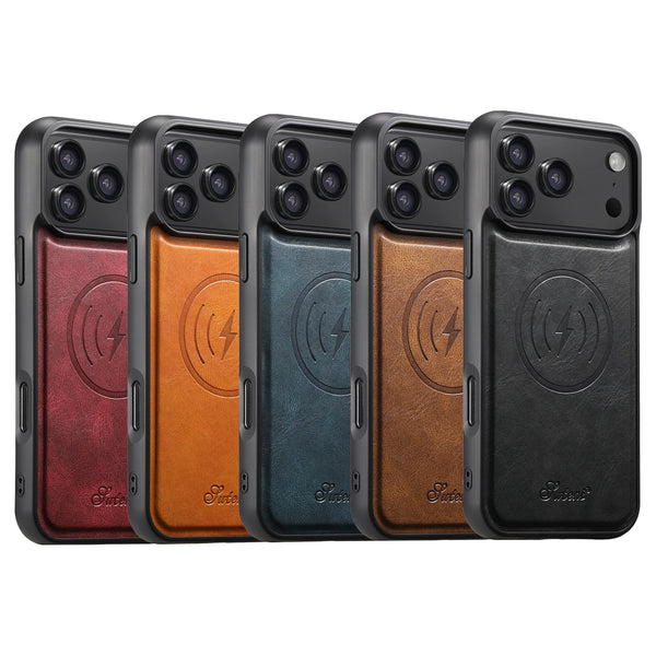 SUTENI Luxury Faux Leather Oil Wax Phone Case For iPhone 17 Pro Max 16 Plus 15 14 13 12