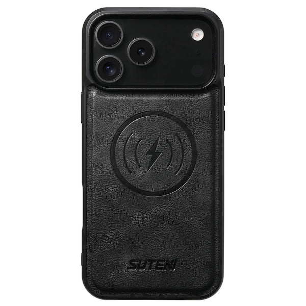SUTENI Frosted Feel Faux Leather Magnet Wireless Charging Phone Case For iPhone 17 Pro Max 16 Plus 15 14 13 12