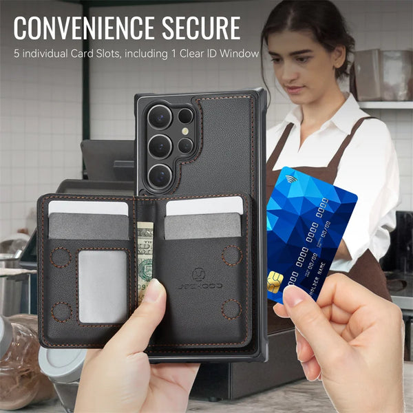 Magnetic Flip Leather Phone Case for Samsung Galaxy S26 Ultra S25 FE S24 Plus S23 S22 S21 5G Wireless Charging Wallet Card Cover