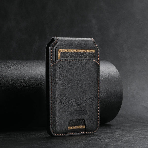 SUTENI Luxury Faux Leather Mobile Phone Wallet Magnet Flip Pocket Card Storage Bag Wallet