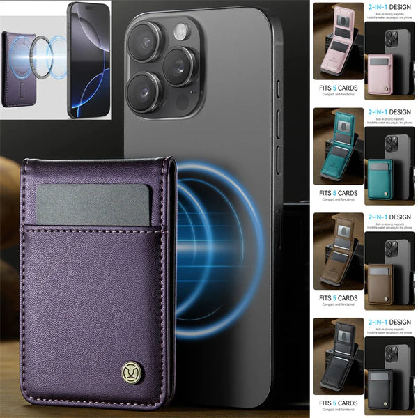 Magnetic Flip Leather Phone Bag Case For iPhone 17 Pro Max Air 16 15 14 13 12 Samsung S26 S25 MagSafe Wallet Card Holder Cover