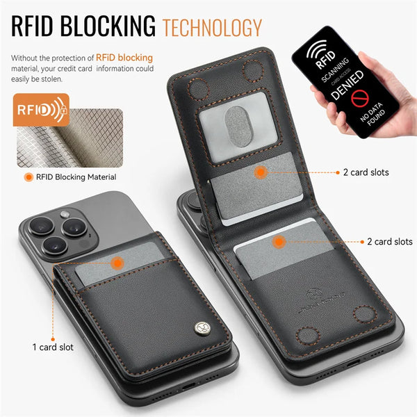 Magnetic Flip Leather Phone Bag Case For iPhone 17 Pro Max Air 16 15 14 13 12 Samsung S26 S25 MagSafe Wallet Card Holder Cover