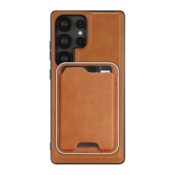 2 in 1 Magnetic Leather Case for Samsung S25 Ultra Edge S24 Plug 23 S25Ultra S25U S24U S23U 5G Thin Cards Slots Bag Phone Cover