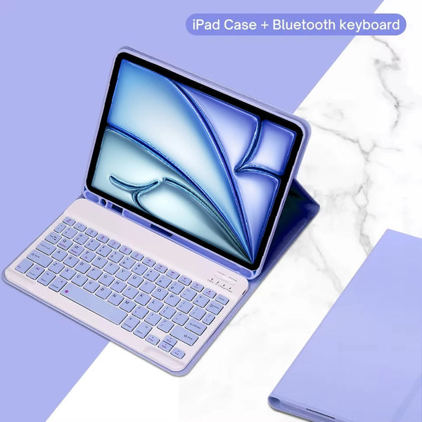 Keyboard Case For iPad Air 11 M2 2024/M3 2025/M4 2026,Folio Cover With Pencil Holder For iPad Air 4 5 10.9'' Air 6th 7th 8th Gen