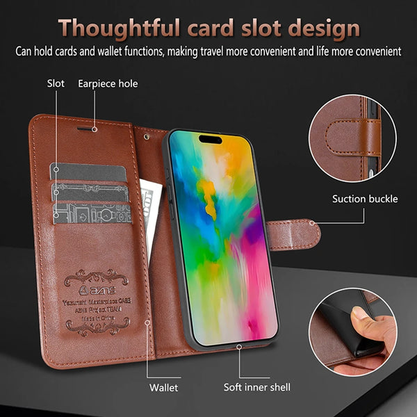 Flip Leather Case For iphone 17 Promax 16 Pro Max 15 Plus 14 Pro 13 12 iphone17 iphone16 Wallet Cash Cards Slots Phone Cover