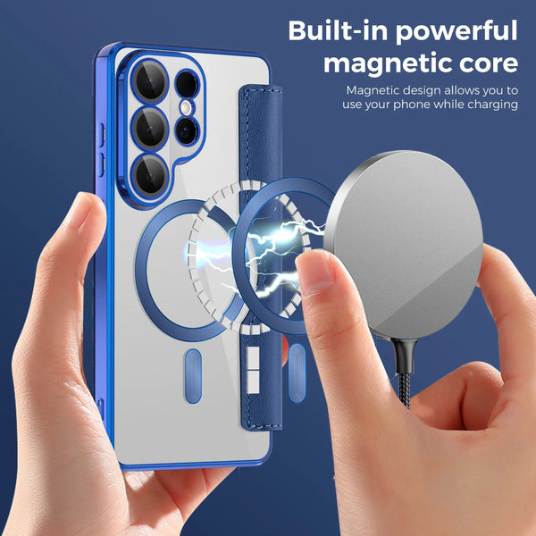 Leather Flip Case for Samsung Galaxy S26 Ultra S25 Edge S24 Plus Fe S22 S23 S26U S25U Card Holder Slots Magnetic Phone Cover