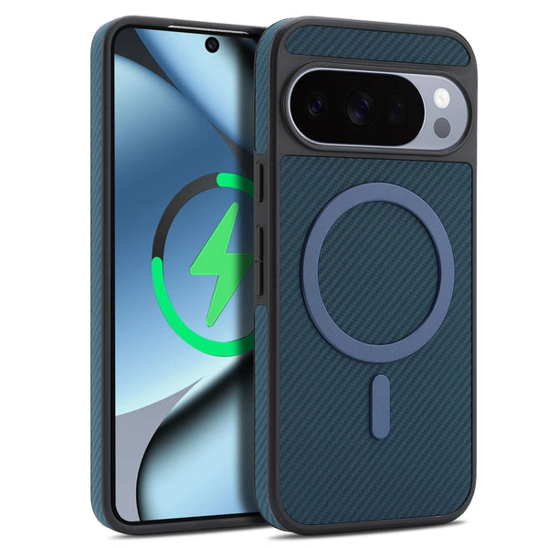 Carbon Fiber Pattern Case For Google Pixel 9 9pro 9A 10 10pro Pro XL ProXL Wrieless Charging Phone Back Cover