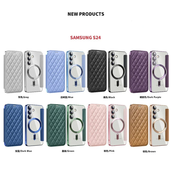 Leather Flip Case for Samsung Galaxy S25 S24 S22 S23 Plus Ultra S25U Card Holder Magnetic Camera Protection Phone Cover