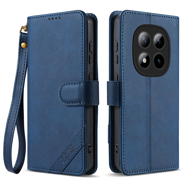 Flip Leather Case for Xiaomi Redmi Note 14 15 Pro Plus 5G K80 K90 Turbo 4 5 Pro Max Card Slots Phone Cover With Hand Strap
