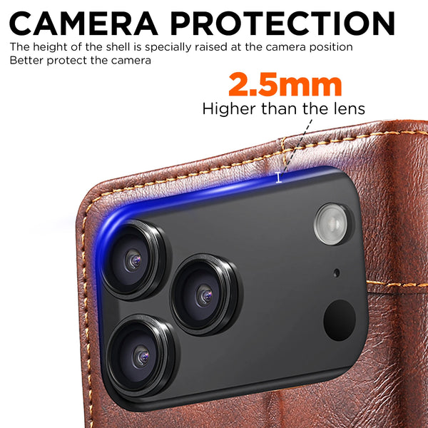 SUTENI Durable Faux Leather Card Holder Stand Wallet Magnet Flip Cover Phone Case For iPhone 17 Pro Max 16 Plus 15 14 13 12