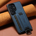 SUTENI Faux Leather Phone Case Wrist Strap Ring Buckle Card Holder Stand For Samsung Galaxy S26 Ultra S25 Plus S24 S23
