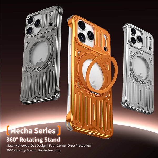 Heat Dissipation Rotating Stand for Magsafe Phone Case for IPhone 17AIR Pro Max 16 15 Pro Metal Mechanical Arm Hollow Out Funda