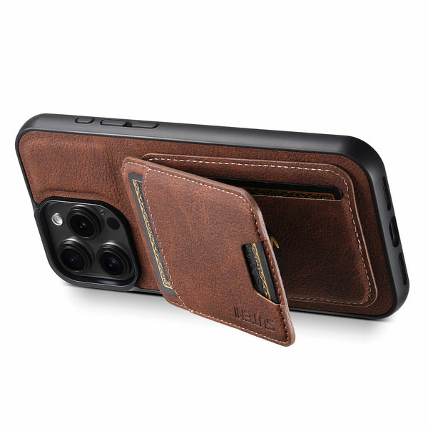 SUTENI Luxury Faux Leather Stand Card Holder Phone Case Frosted Feel For iPhone 17 Pro Max 16 Plus 15 14 13 12