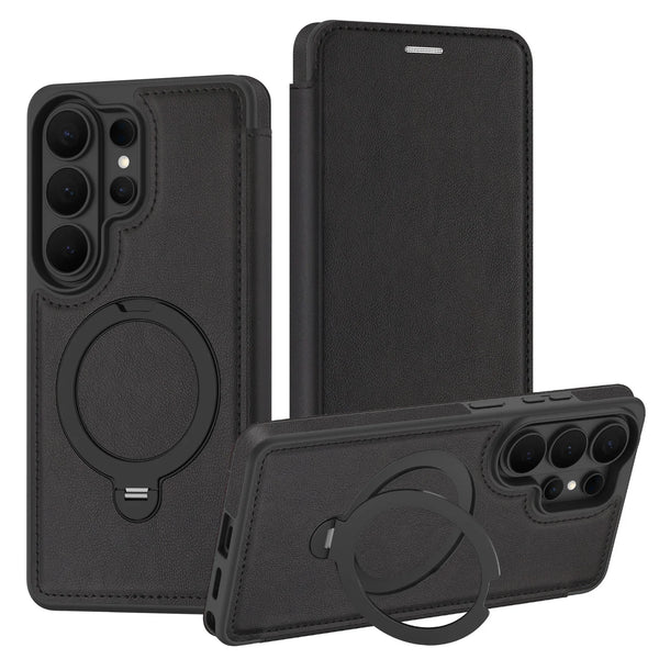 Flip Case for Samsung Galaxy S26 S25 Ultra S24 Plus S23 FE S22 S25U Magnetic Wireless Charging KickStand Card Slots Phone Cover