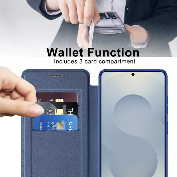 Leather Flip Case for Samsung Galaxy S26 S25 S24 S22 S23 Fe Plus Ultra S25U Card Holder Magnetic Camera Protection Phone Cover
