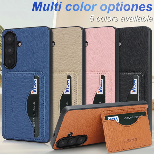 2 in 1 Leather Wallet Case for Sony 10VII 1VII Cash Card Slots Holder Kickstand Phone Cover WIth Hand Strap