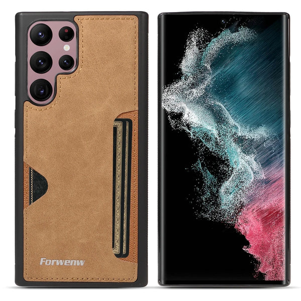 Leather Case for Samsung Galaxy S25 Edge Ultra S24 Plus Fe S23 S22 S21 S20 S25U S24U S23U Card Slots Carder Holder Phone Cover