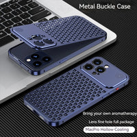 For iPhone 17 14 15 16 Pro Max Metal Heat Dissipation Phone Case Aluminum Alloy Aromatic Ultra-thin Shock-absorbing Back Cover