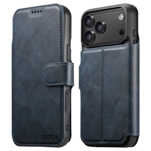 2 In 1 Leather Flip Case For iphone 17 Air Promax 16 Plus 15 Pro Max 14 13 12 Magsafe Card Slots Holder Magnetic Phone Cover