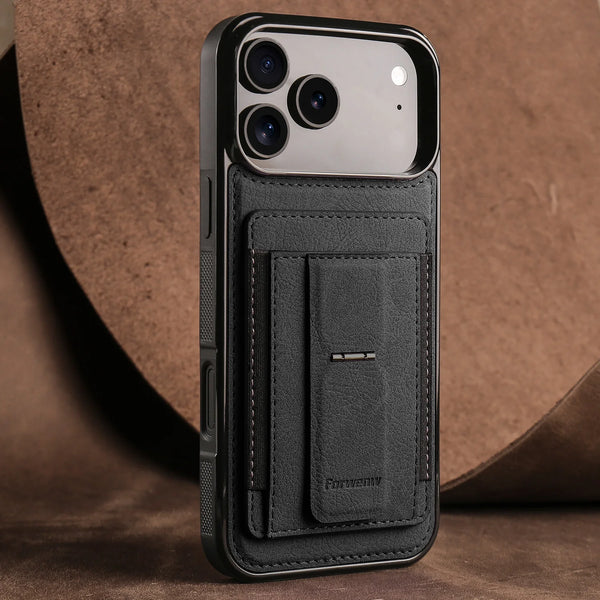 Card Slots Phone Case for Iphone 17 Promax Air 16 16e Pro Max 15 Plus 14 13 12 Mini Kickstand Card Holder Phone Back Cover