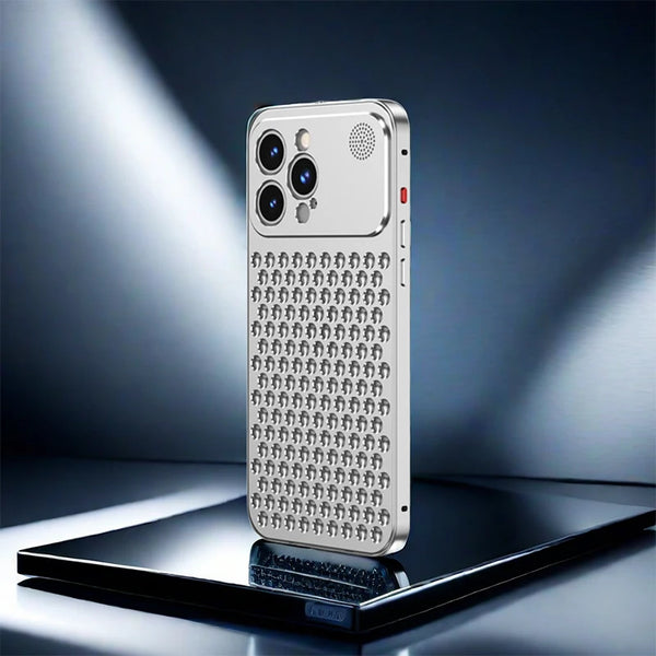For iPhone 17 14 15 16 Pro Max Metal Heat Dissipation Phone Case Aluminum Alloy Aromatic Ultra-thin Shock-absorbing Back Cover