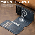 SUTENI Faux Leather Wireless Charging Card Holder Stand Wallet Magnetic Flip Cover Phone Case For iPhone 17 Pro Max 16 Plus 15