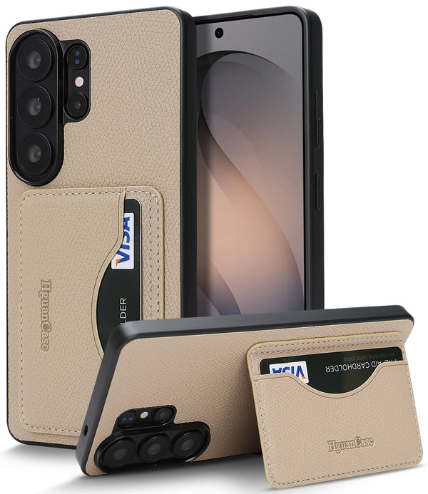 Card Slots Leather Case for Samsung Galaxy S26 Ultra S25 Plus S24 S23 S26U S25U S24U S23U Cards Holder Kickstand Phone Cover