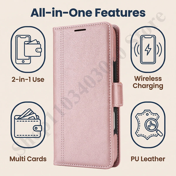 2 In 1 Leather Flip Case For Google Pixel 9 9pro 9A 10 10pro Pro XL 10A Cash Card Slots Holder Wireless Charging Phone Cover