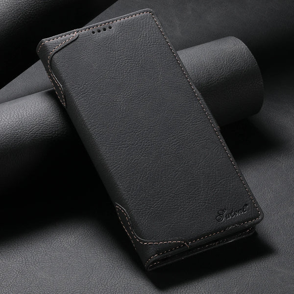 Wireless Charging Faux Leather Card Holder Stand Wallet Magnetic Button Flip Cover Phone Case For Samsung Galaxy S26 Ultra S25